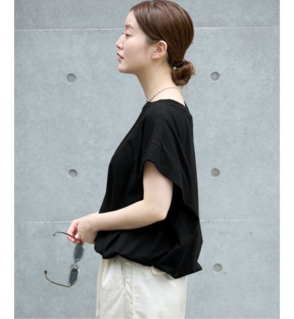 IENA「《追加2/接触冷感》フレンチタックスリーブ ドロストTシャツ」|Tシャツ・カットソー|