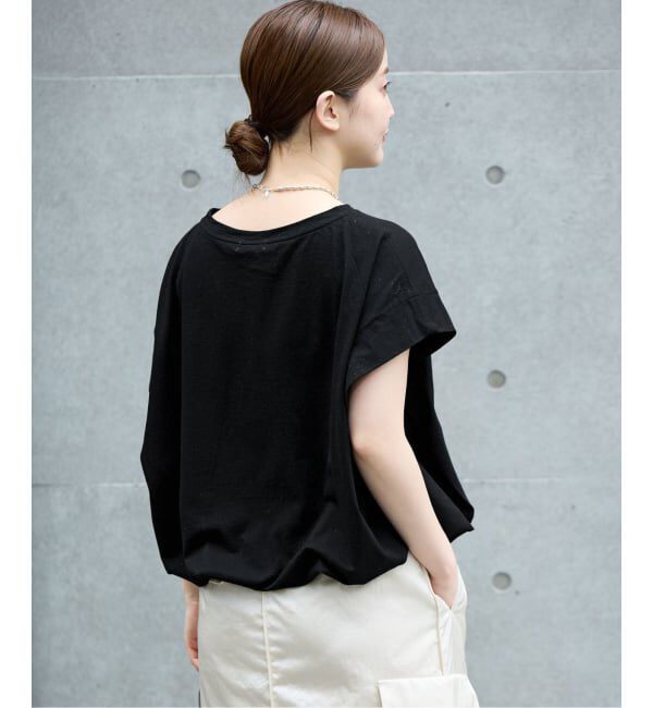 IENA「《追加2/接触冷感》フレンチタックスリーブ ドロストTシャツ」|Tシャツ・カットソー|