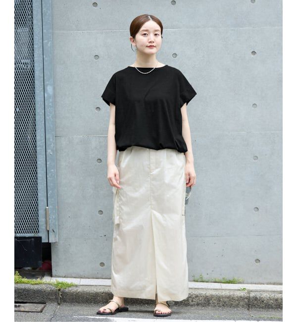 IENA「《追加2/接触冷感》フレンチタックスリーブ ドロストTシャツ」|Tシャツ・カットソー|