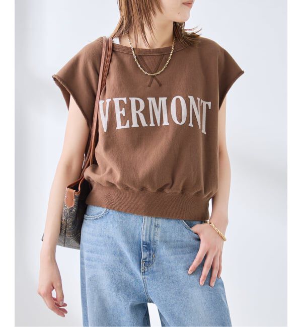 journal standard L'essage「裏毛ノースリーブ ロゴプルオーバー」|Tシャツ・カットソー|ブラウン