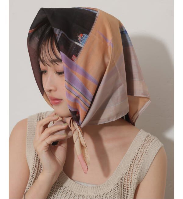 JOURNAL STANDARD relume「【LY / エルワイ】 Postcard scarf」|バンダナ・スカーフ|ベージュ