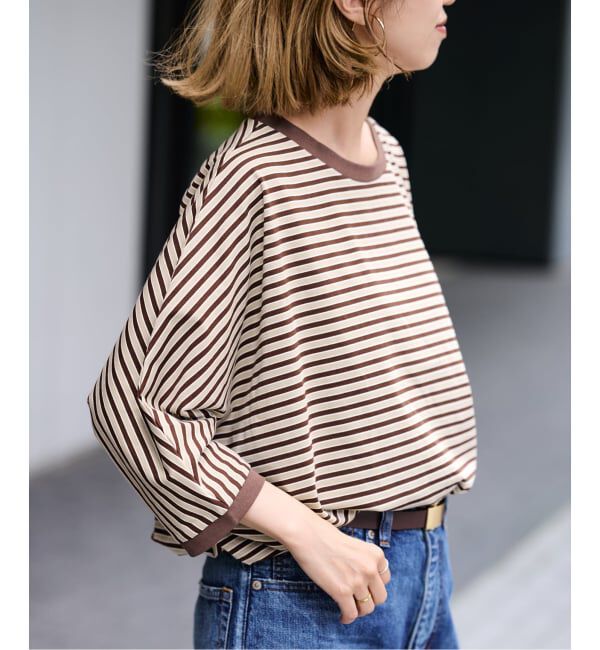 FRAMeWORK「STAR&STRIPE 別注ドルマンスリーブマルチボーダーT」|Tシャツ・カットソー|