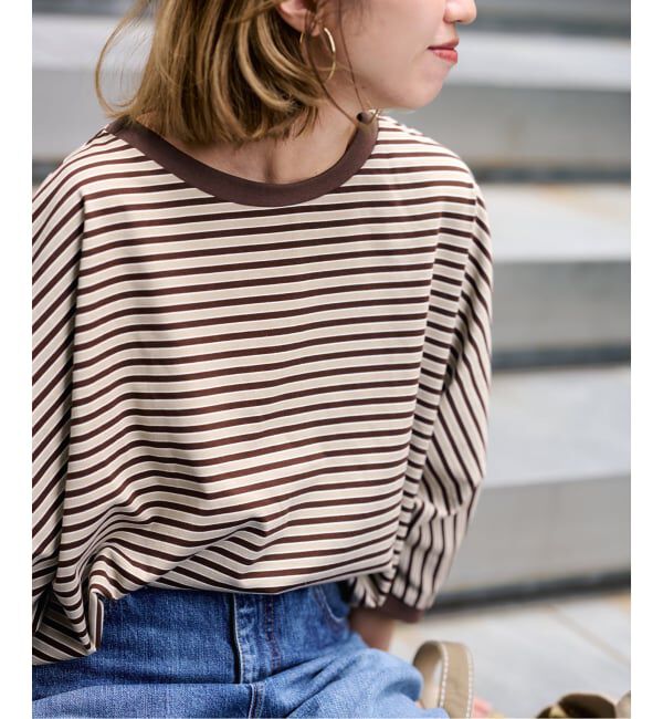 FRAMeWORK「STAR&STRIPE 別注ドルマンスリーブマルチボーダーT」|Tシャツ・カットソー|