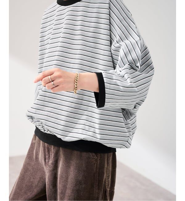 FRAMeWORK「STAR&STRIPE 別注ドルマンスリーブマルチボーダーT」|Tシャツ・カットソー|