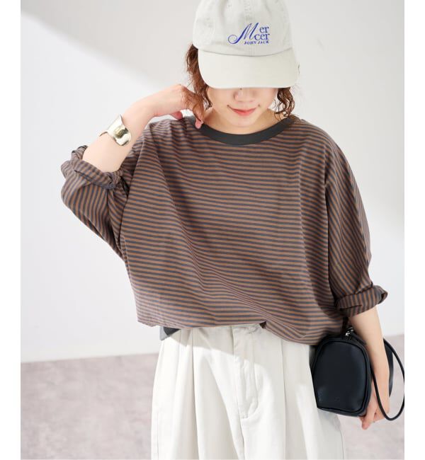 FRAMeWORK「STAR&STRIPE 別注ドルマンスリーブマルチボーダーT」|Tシャツ・カットソー|