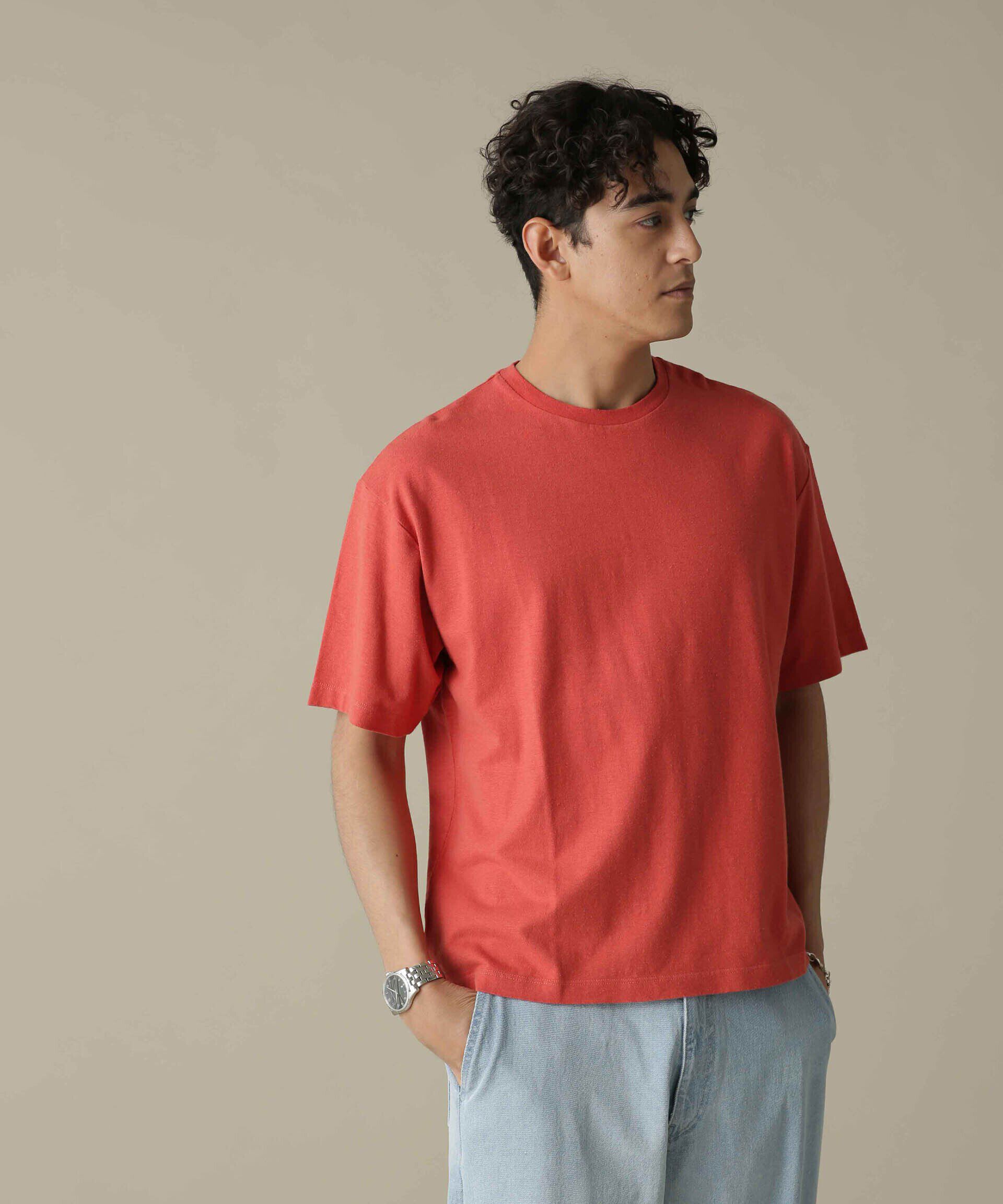 NANO universe「「NJ/CLUB」HOMESTOCK ガーメントダイコットンヘンプTシャツ」|Tシャツ・カットソー|