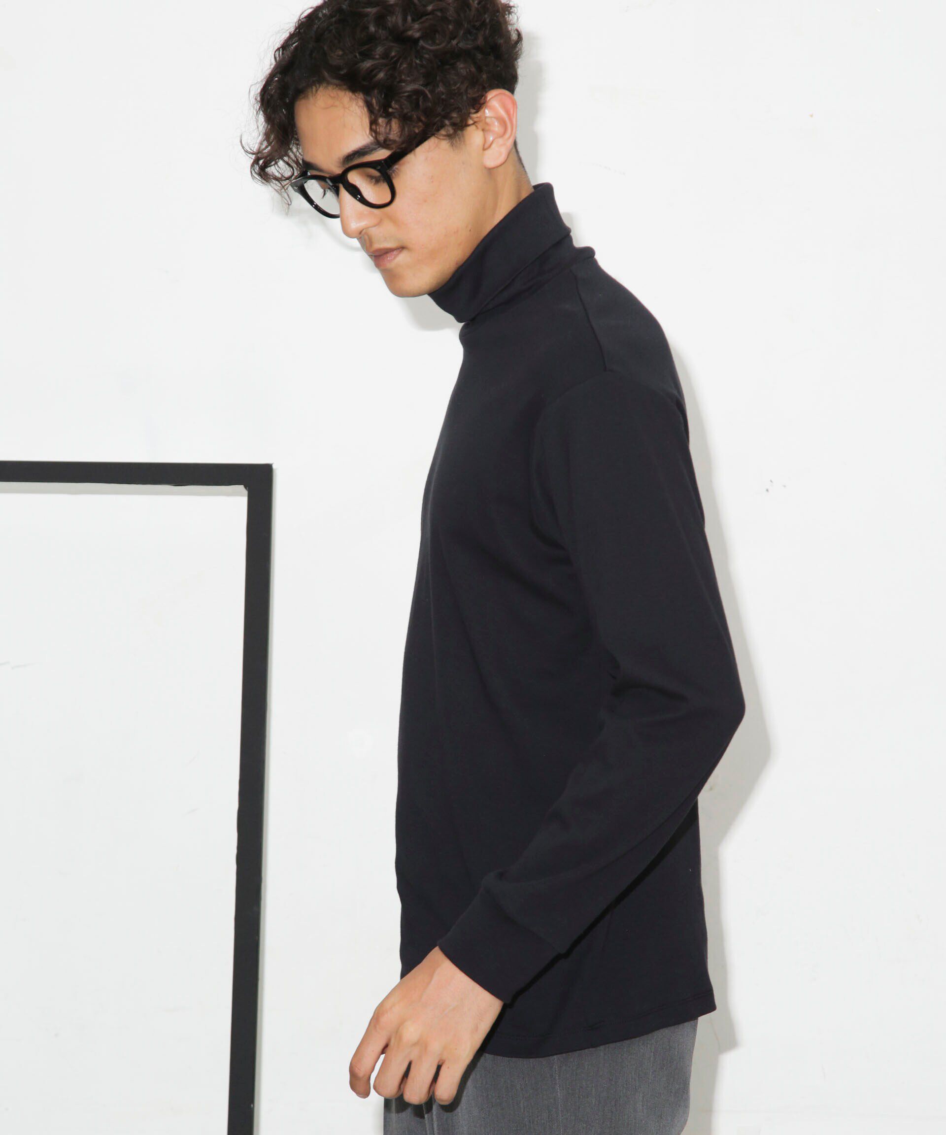 NANO universe「Anti Soaked(R) 汗染み防止 スムースタートルネックTシャツ 長袖」|Tシャツ・カットソー|