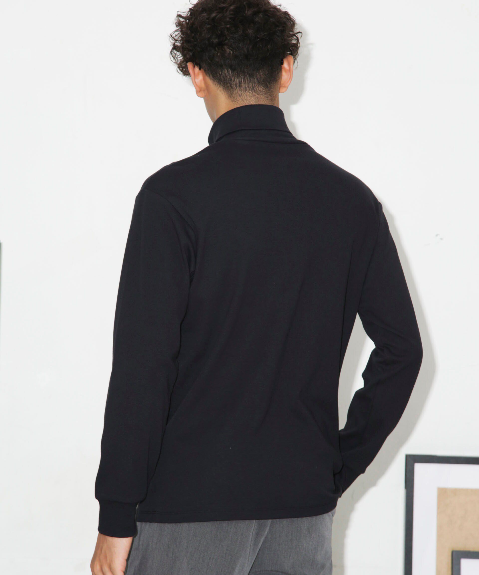 NANO universe「Anti Soaked(R) 汗染み防止 スムースタートルネックTシャツ 長袖」|Tシャツ・カットソー|