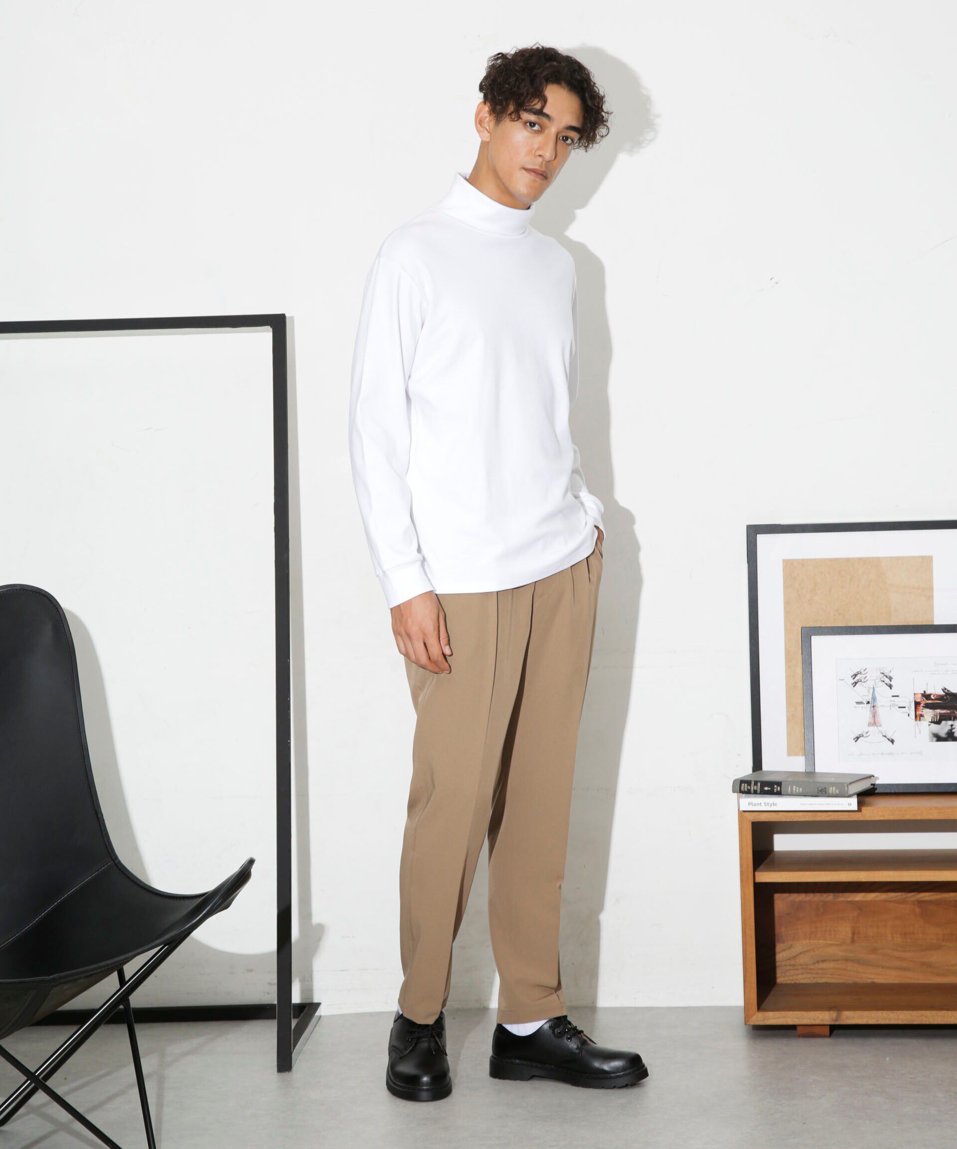 NANO universe「Anti Soaked(R) 汗染み防止 スムースタートルネックTシャツ 長袖」|Tシャツ・カットソー|