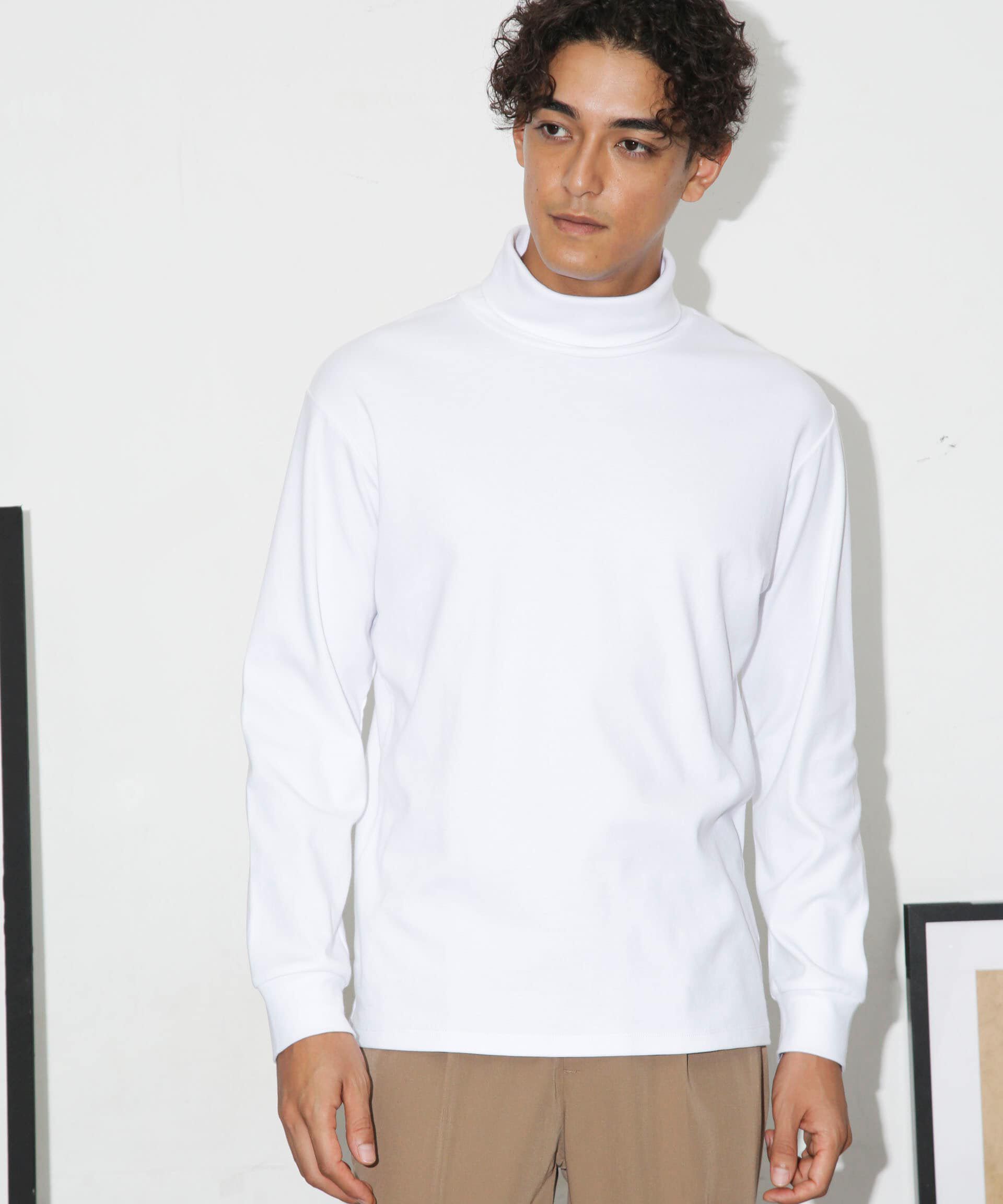 NANO universe「Anti Soaked(R) 汗染み防止 スムースタートルネックTシャツ 長袖」|Tシャツ・カットソー|