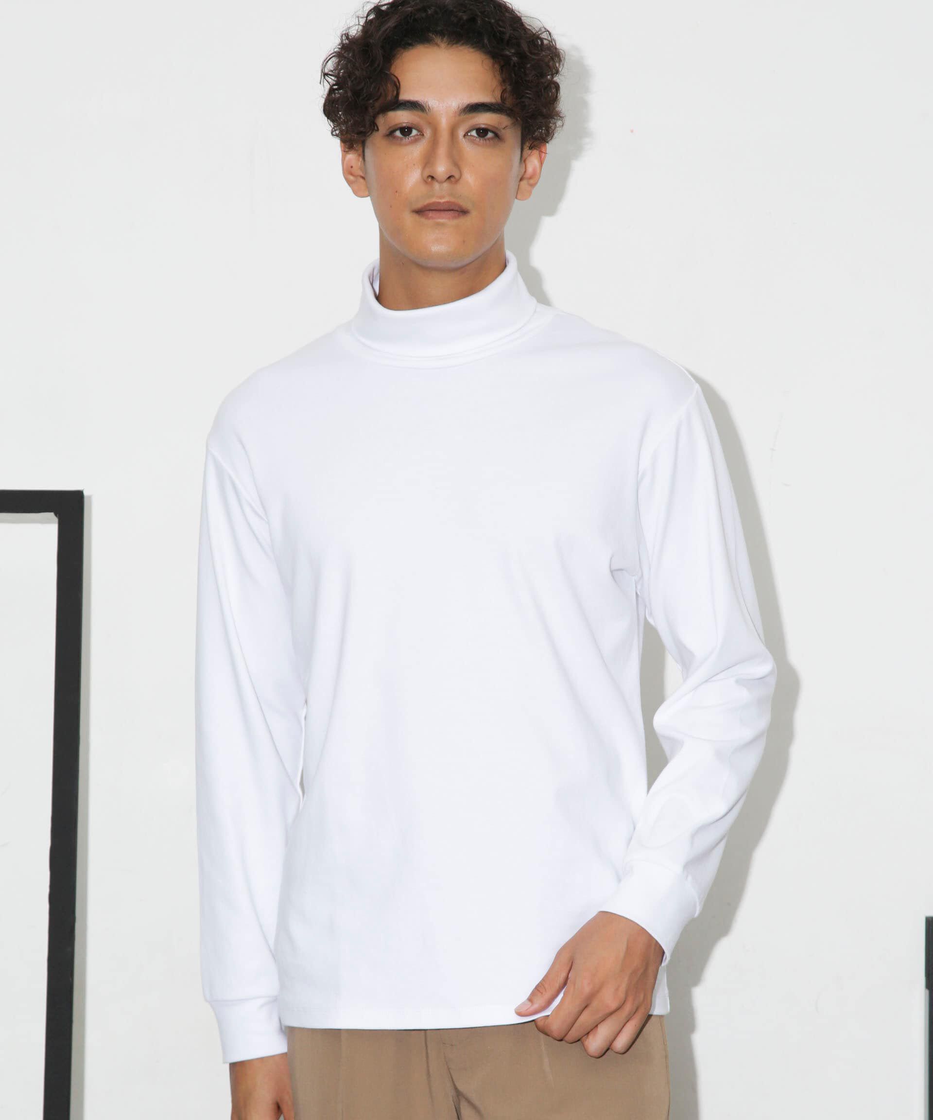 NANO universe「Anti Soaked(R) 汗染み防止 スムースタートルネックTシャツ 長袖」|Tシャツ・カットソー|