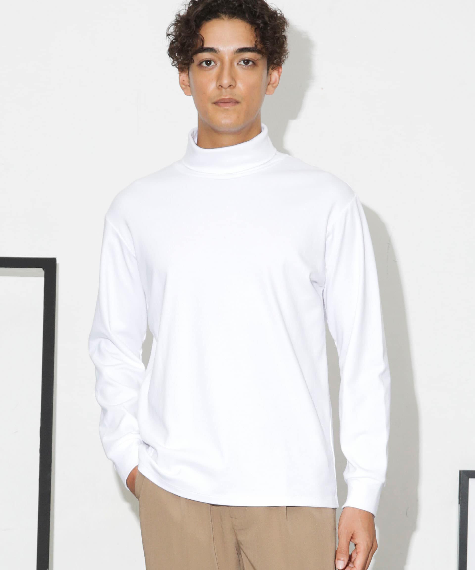 NANO universe「Anti Soaked(R) 汗染み防止 スムースタートルネックTシャツ 長袖」|Tシャツ・カットソー|