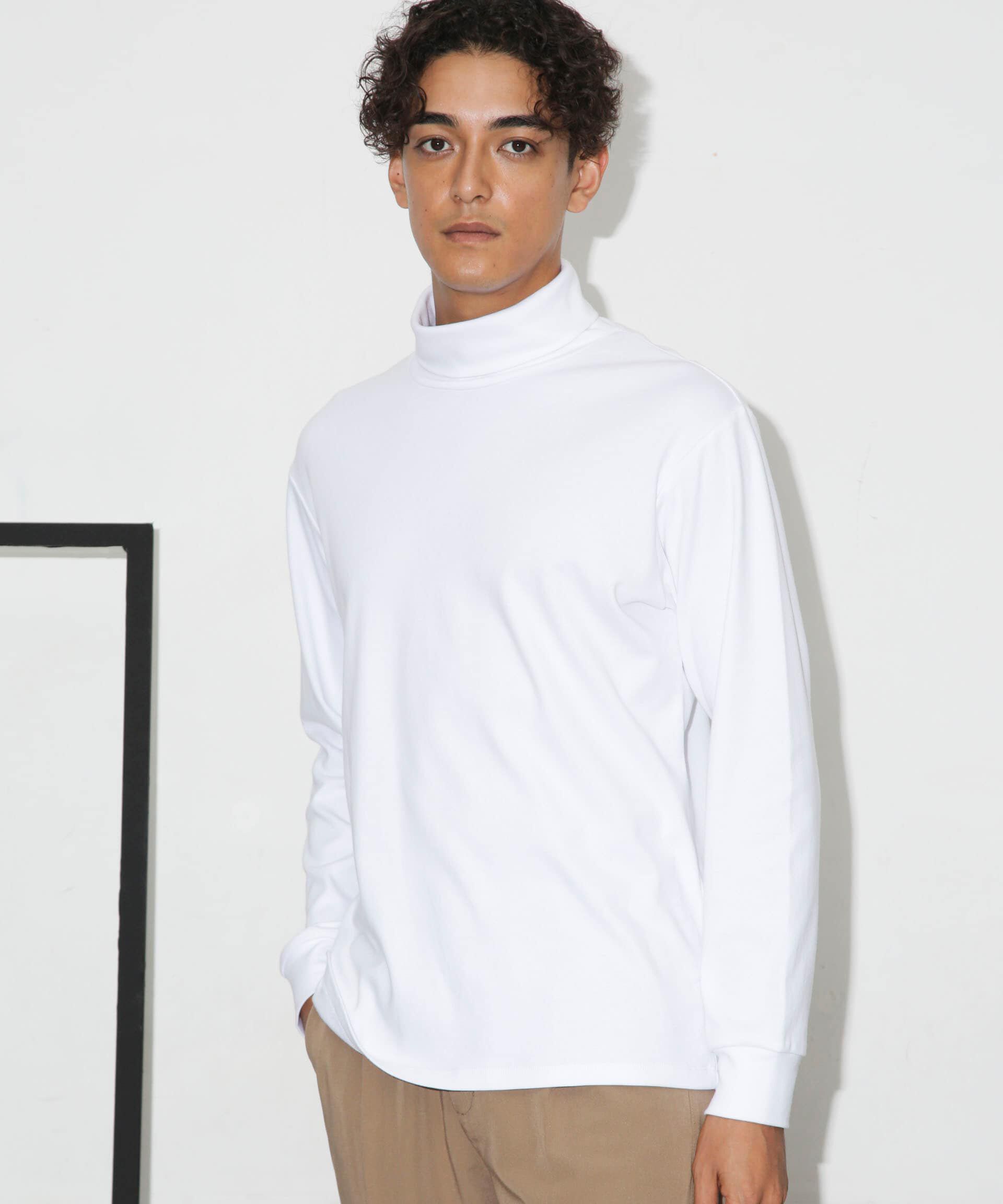 NANO universe「Anti Soaked(R) 汗染み防止 スムースタートルネックTシャツ 長袖」|Tシャツ・カットソー|