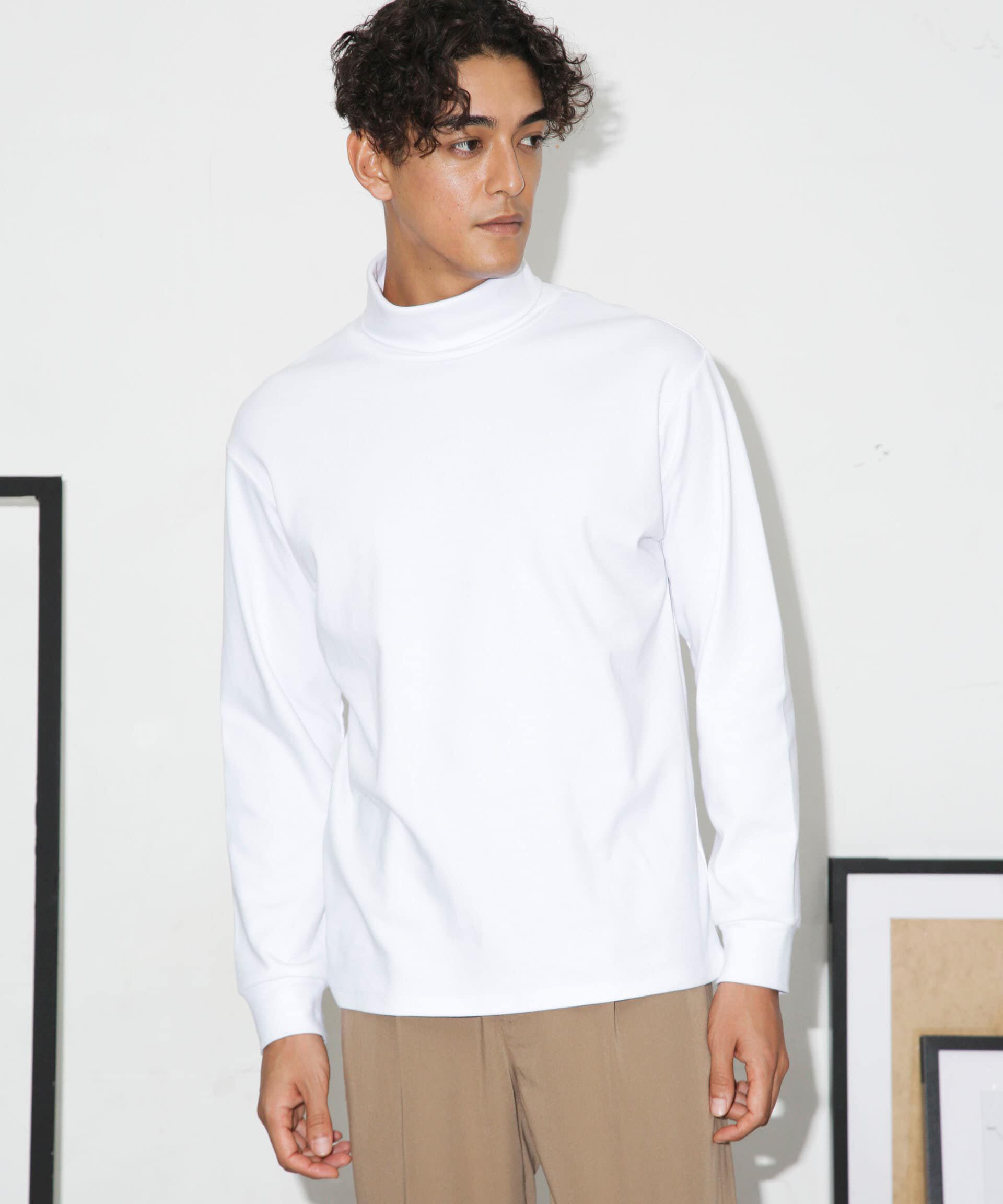 NANO universe「Anti Soaked(R) 汗染み防止 スムースタートルネックTシャツ 長袖」|Tシャツ・カットソー|