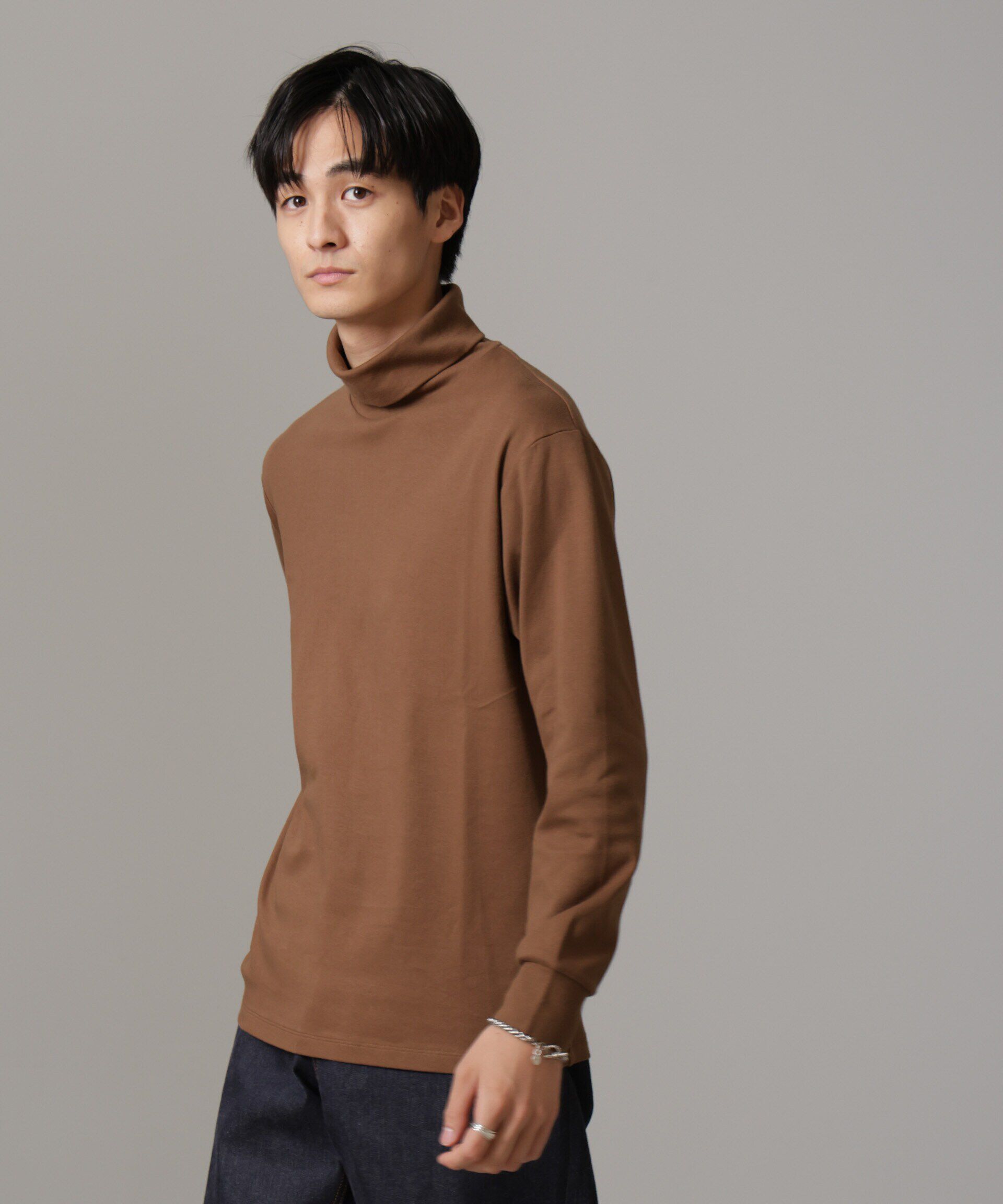 NANO universe「Anti Soaked(R) 汗染み防止 スムースタートルネックTシャツ 長袖」|Tシャツ・カットソー|