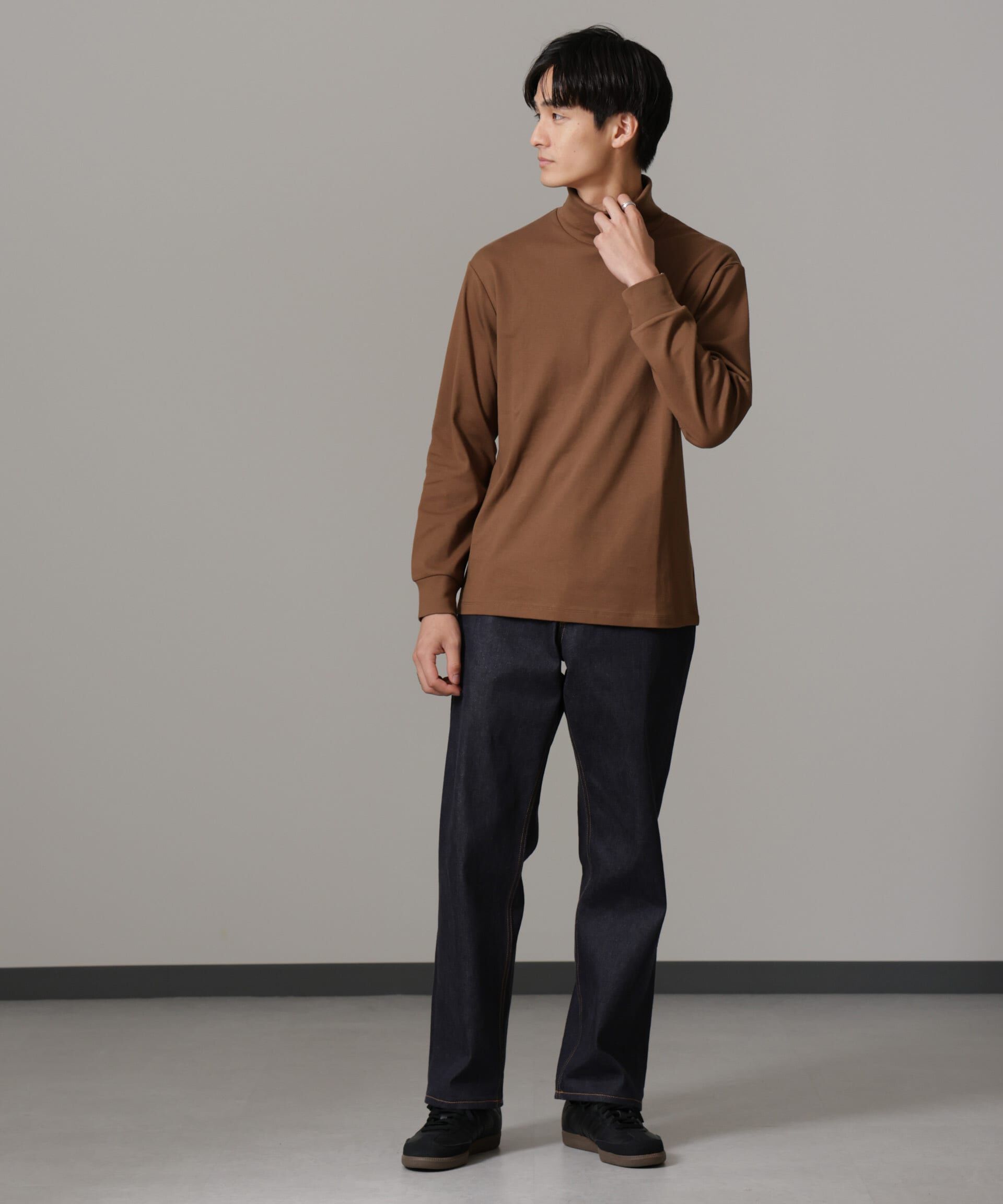 NANO universe「Anti Soaked(R) 汗染み防止 スムースタートルネックTシャツ 長袖」|Tシャツ・カットソー|