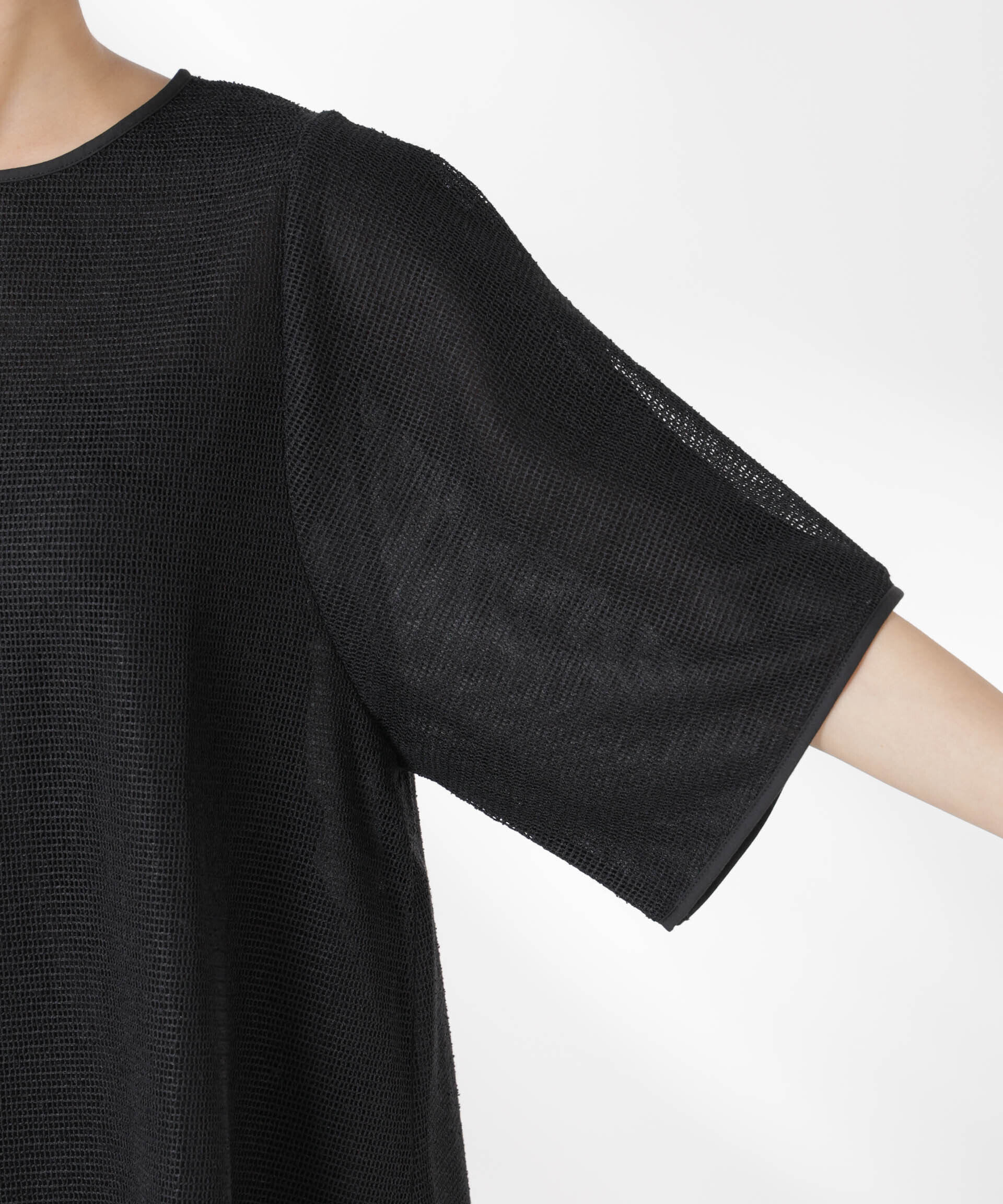 NANO universe「メッシュ&times;シフォンコンビチュニックトップス」|Tシャツ・カットソー|