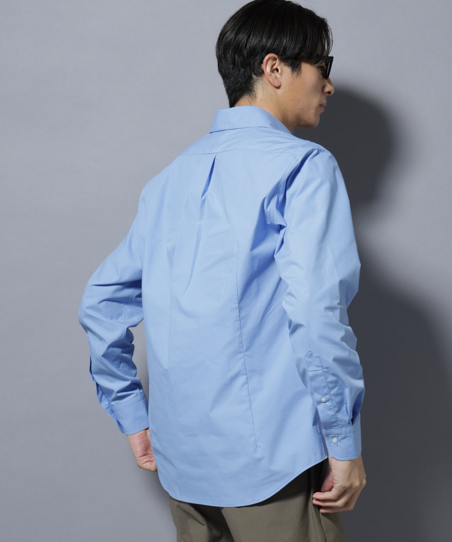 NANO universe「「N shirt」Anti Soaked(R)汗染み防止ホリゾンタルカラーシャツ長袖」|シャツ・ブラウス|