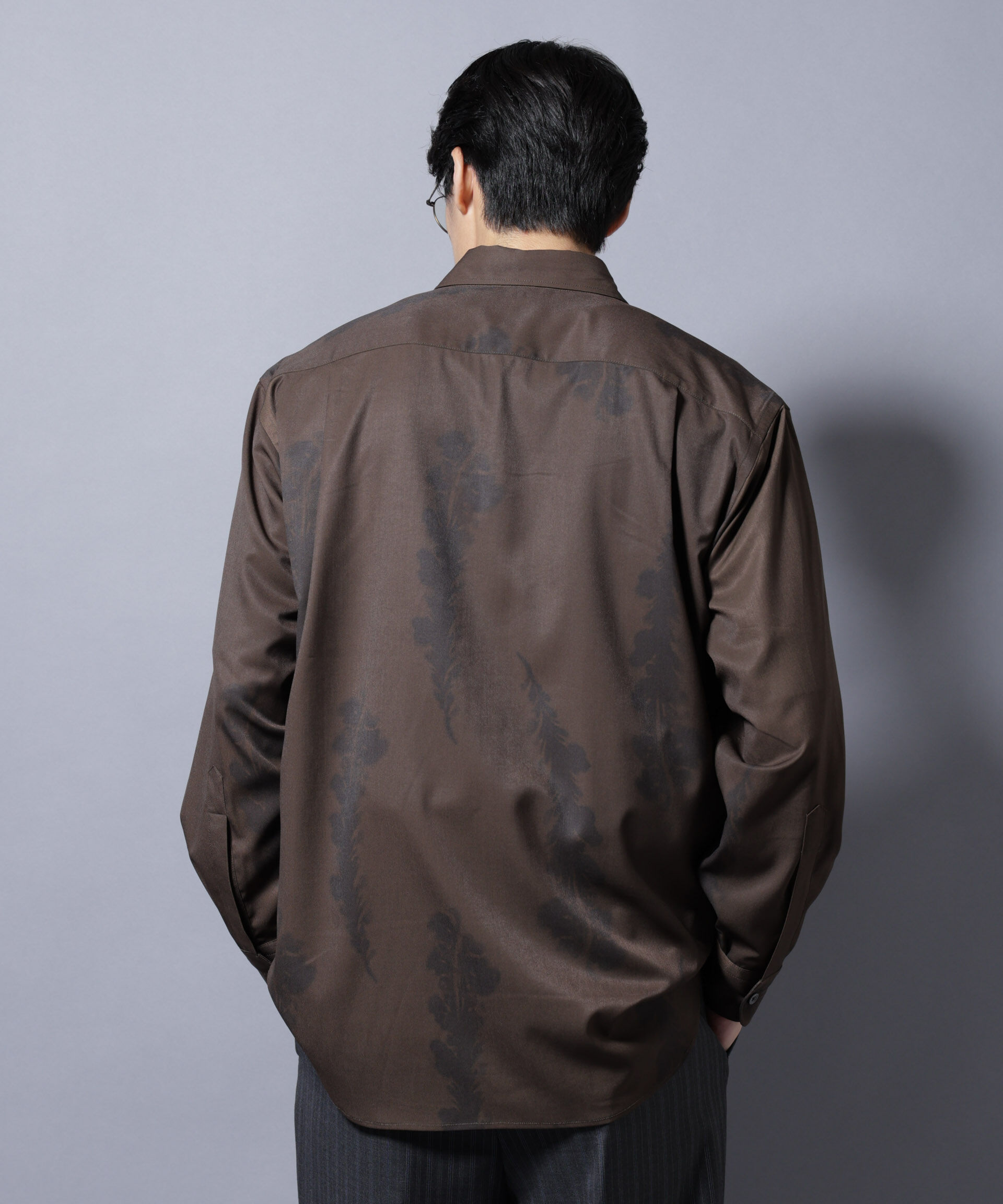 NANO universe「「EDITORIAL PRINT」シルキータッチシャツ」|シャツ・ブラウス|