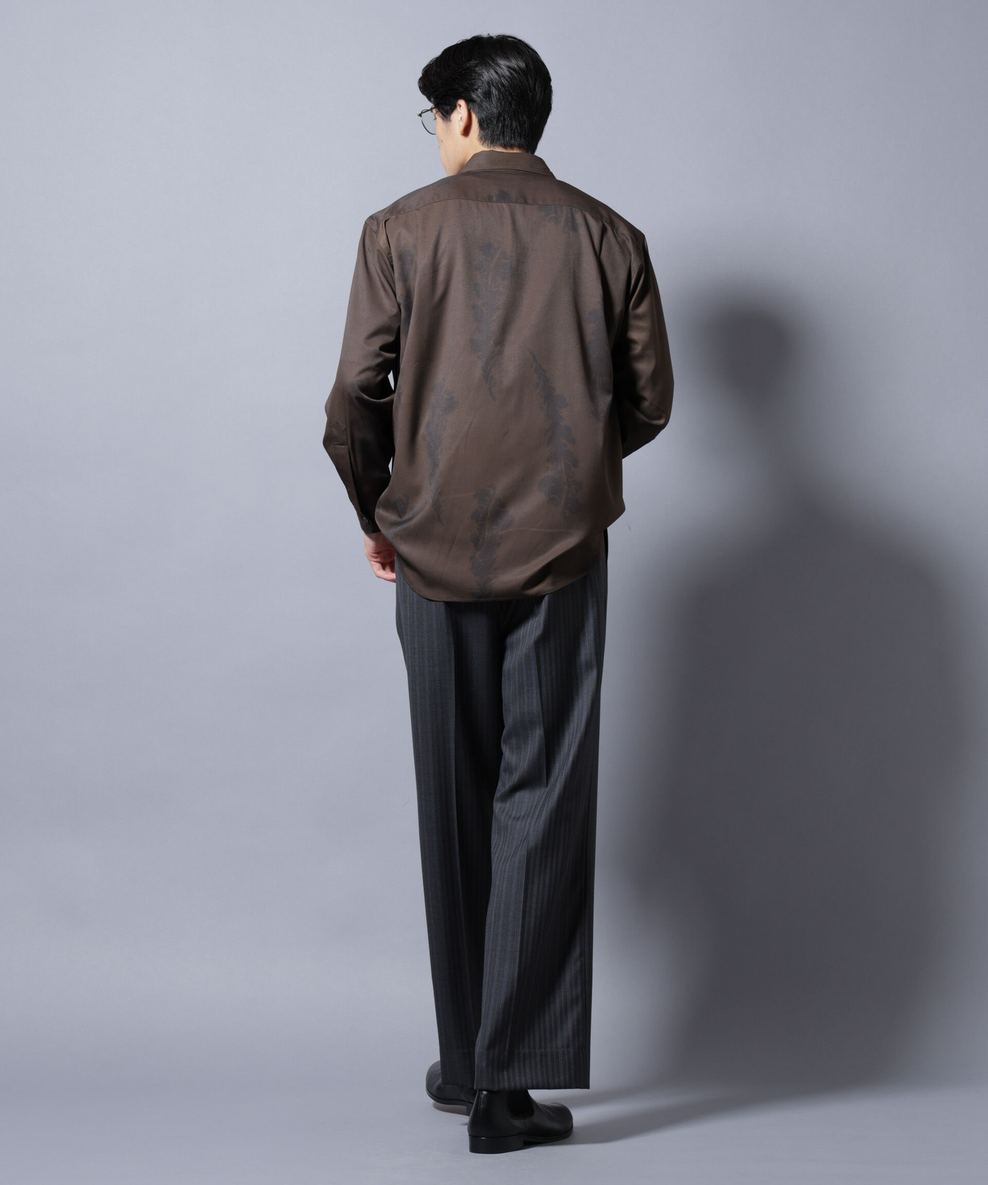 NANO universe「「EDITORIAL PRINT」シルキータッチシャツ」|シャツ・ブラウス|