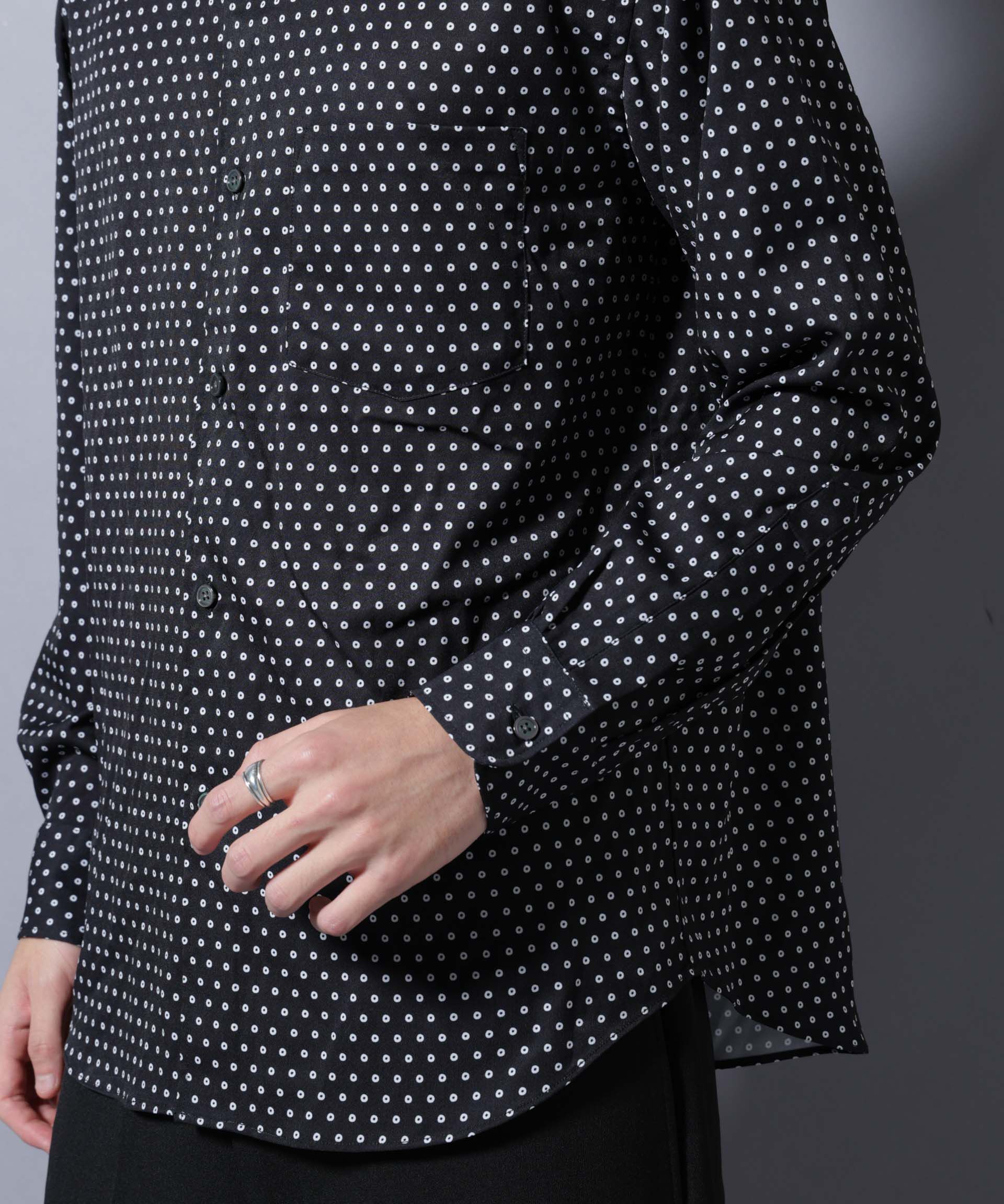 NANO universe「「EDITORIAL PRINT」シルキータッチシャツ」|シャツ・ブラウス|