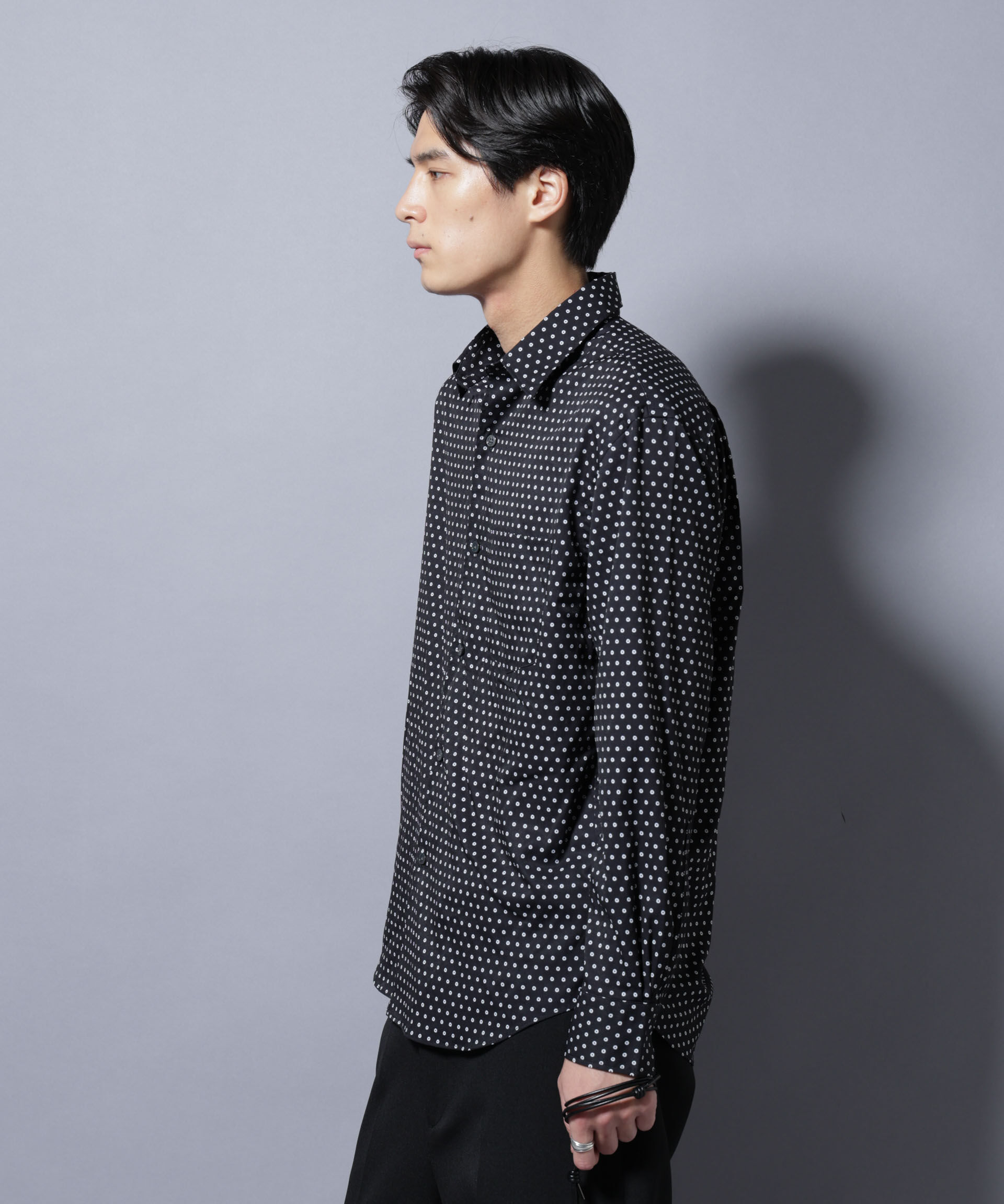 NANO universe「「EDITORIAL PRINT」シルキータッチシャツ」|シャツ・ブラウス|