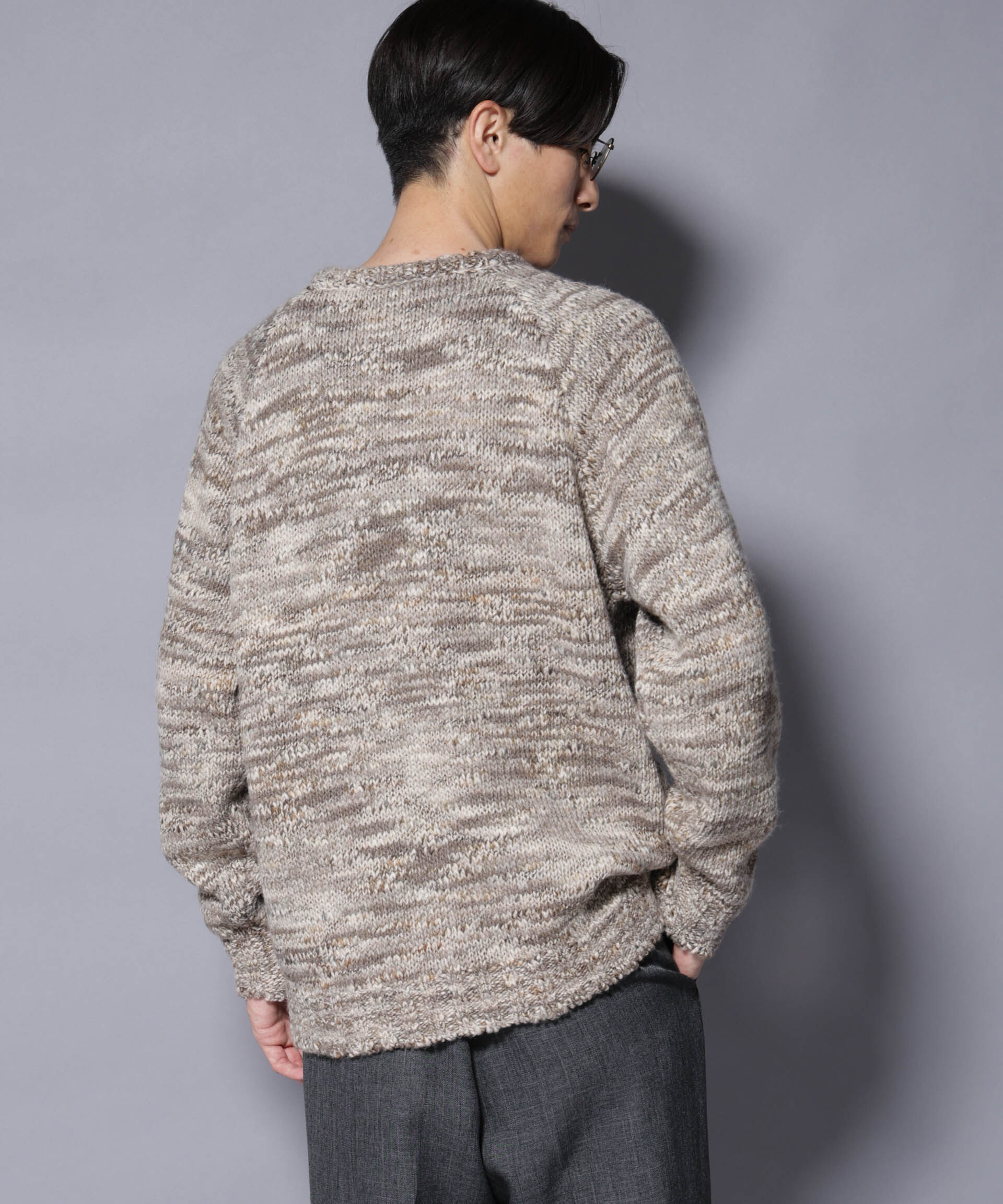 nano･universe「｢COFIL｣ PAVONE HOLIDAY メランジクルーネックニット」|ニット・セーター|