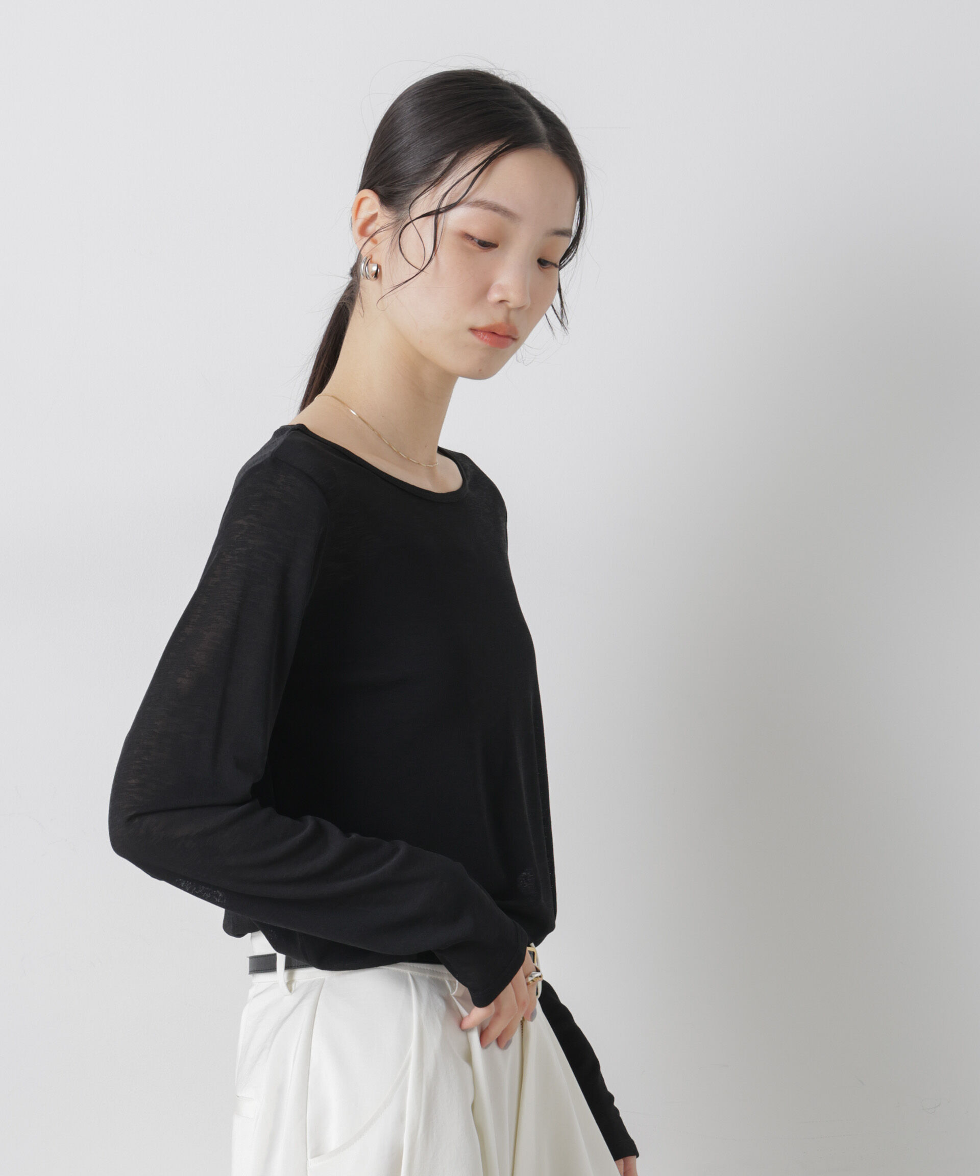 nano･universe「スラブシアーロングスリーブTシャツ」|Tシャツ・カットソー|
