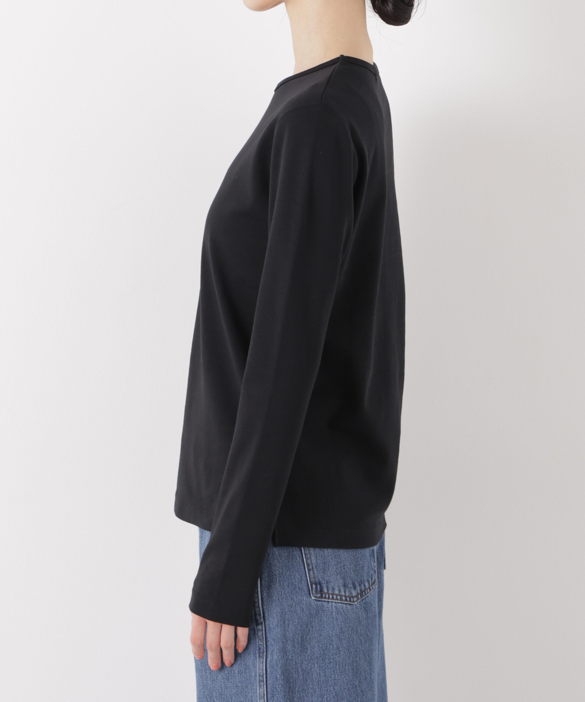 nano･universe「Repur加工 スムースシルケットロングスリーブトップス」|Tシャツ・カットソー|