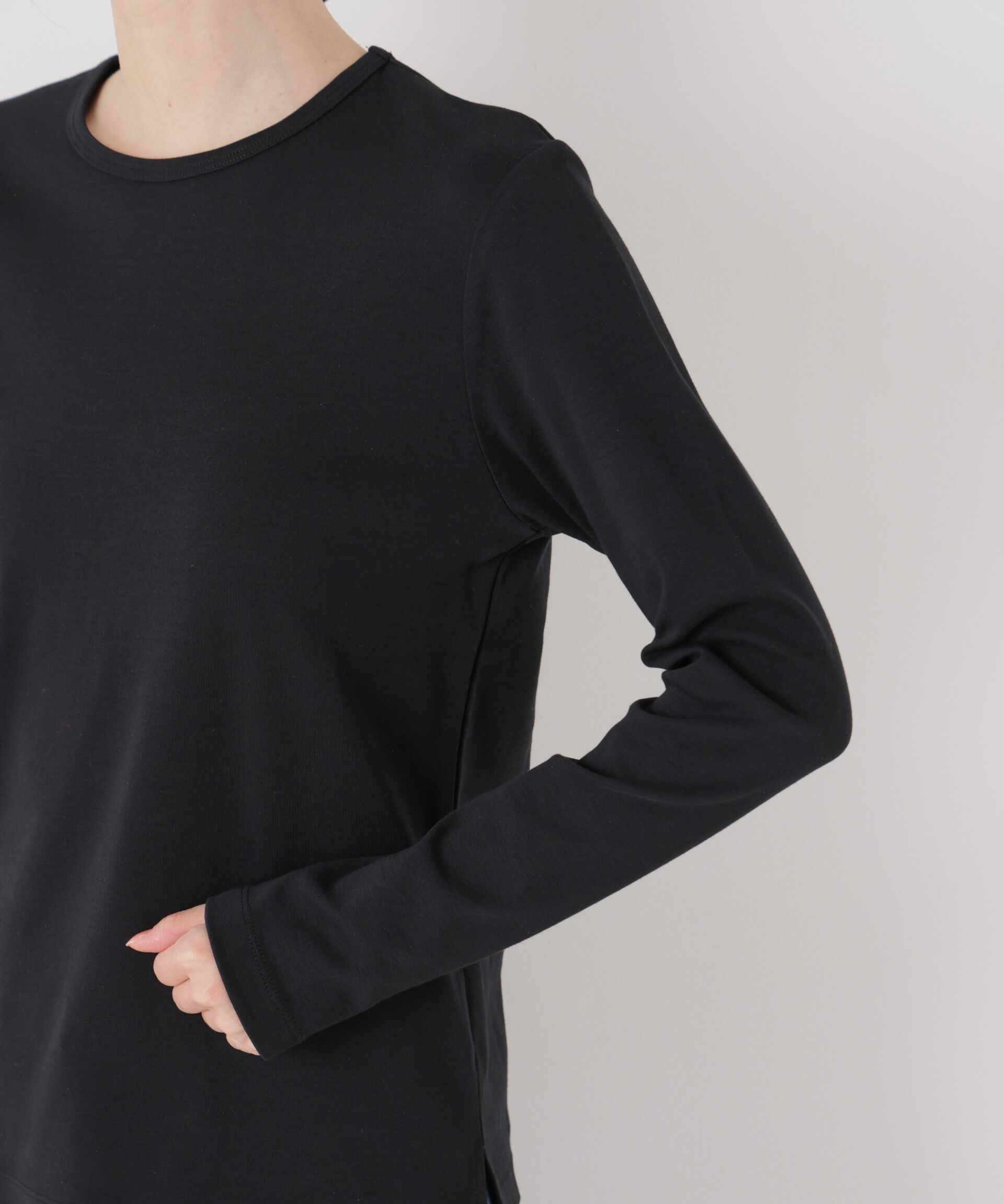 nano･universe「Repur加工 スムースシルケットロングスリーブトップス」|Tシャツ・カットソー|