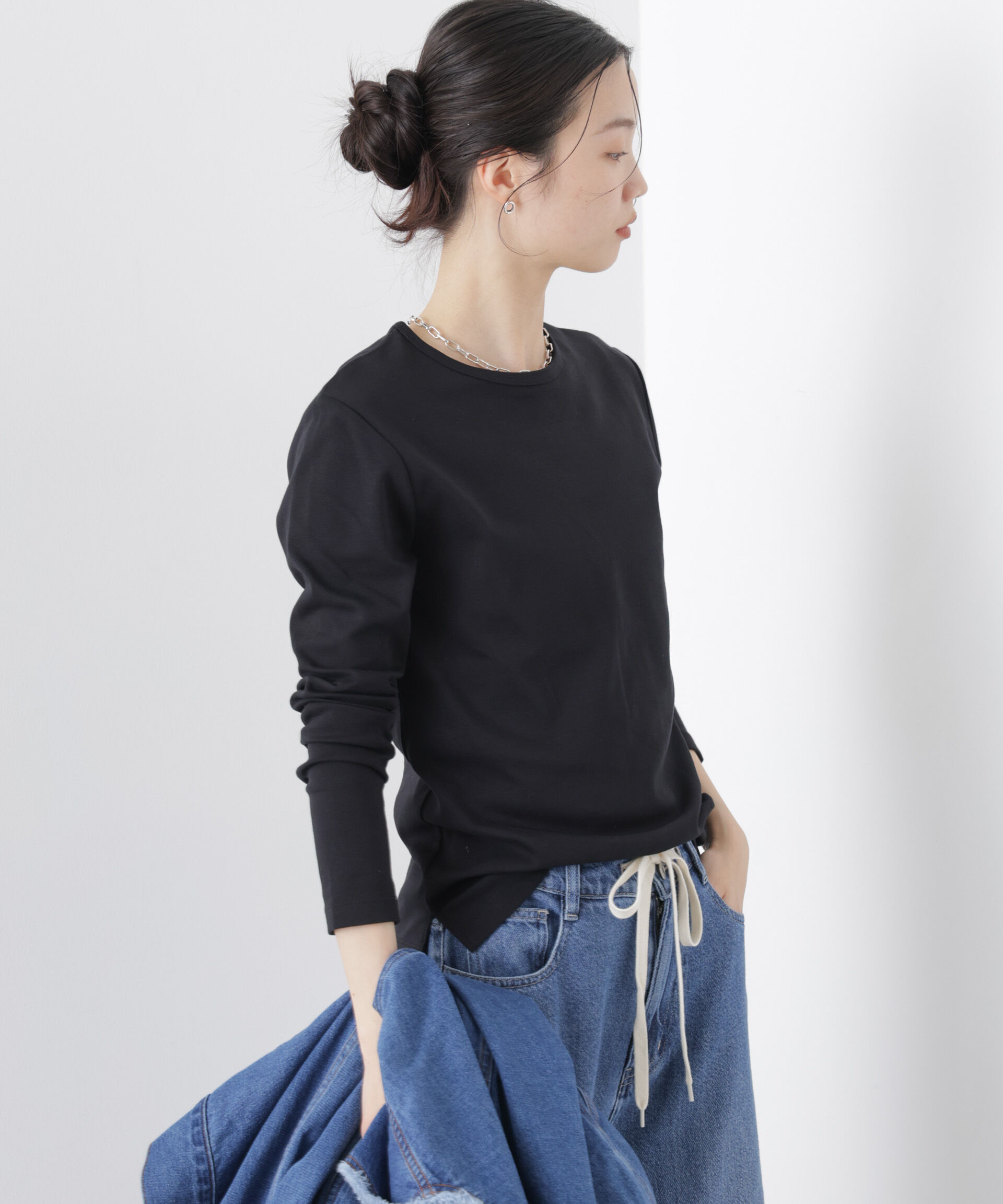 nano･universe「Repur加工 スムースシルケットロングスリーブトップス」|Tシャツ・カットソー|