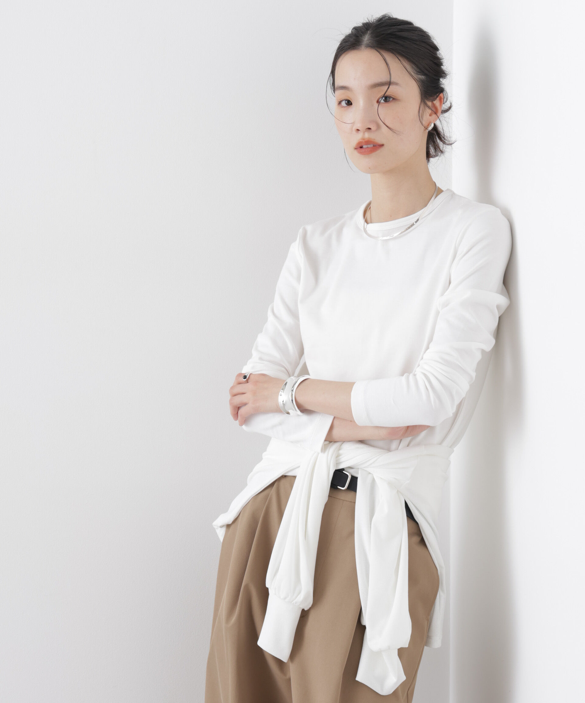nano･universe「Repur加工 スムースシルケットロングスリーブトップス」|Tシャツ・カットソー|