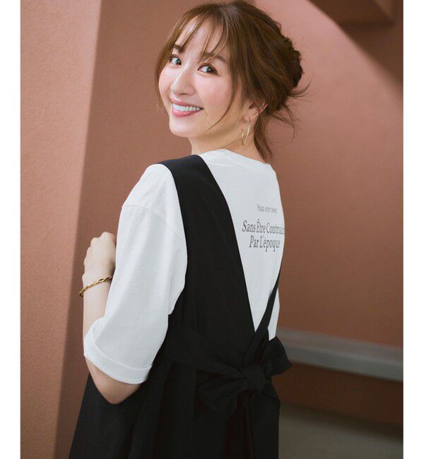 23区「ドロップショルダー メッセージ ロゴTシャツ」|Tシャツ・カットソー|