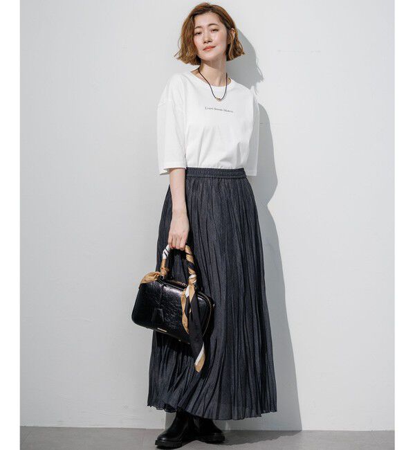 23区「ドロップショルダー メッセージ ロゴTシャツ」|Tシャツ・カットソー|