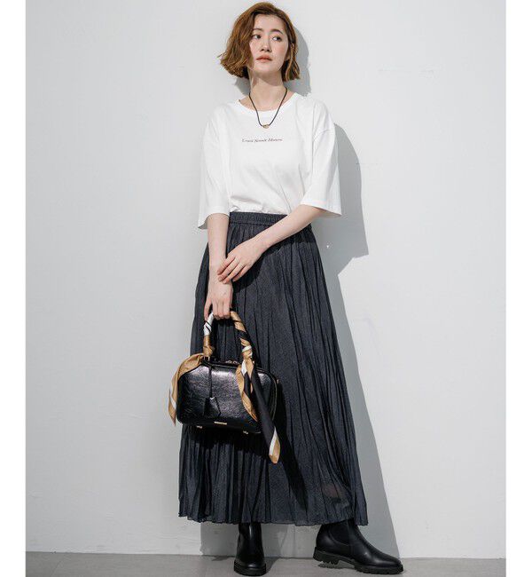 23区「ドロップショルダー メッセージ ロゴTシャツ」|Tシャツ・カットソー|