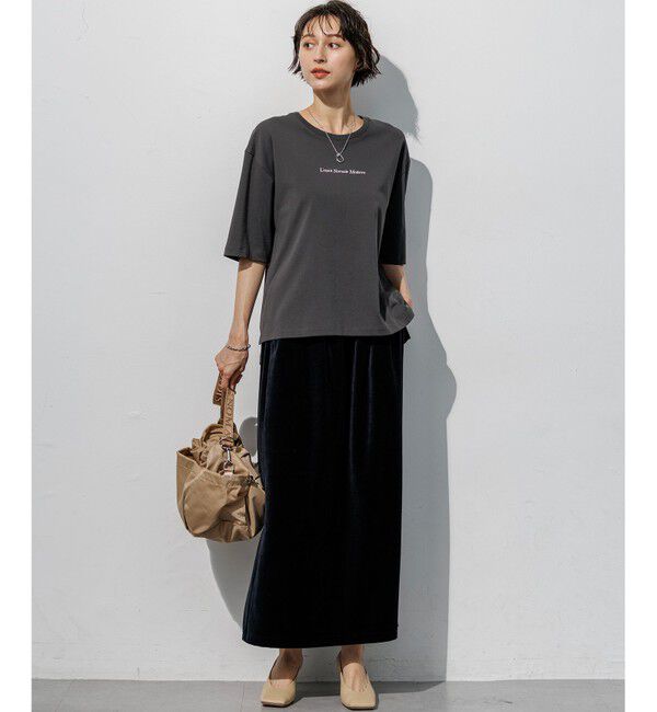 23区「ドロップショルダー メッセージ ロゴTシャツ」|Tシャツ・カットソー|