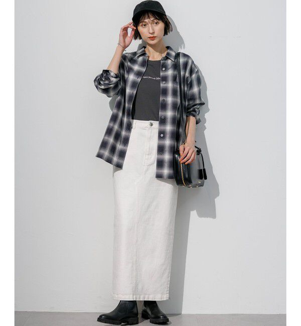 23区「ドロップショルダー メッセージ ロゴTシャツ」|Tシャツ・カットソー|