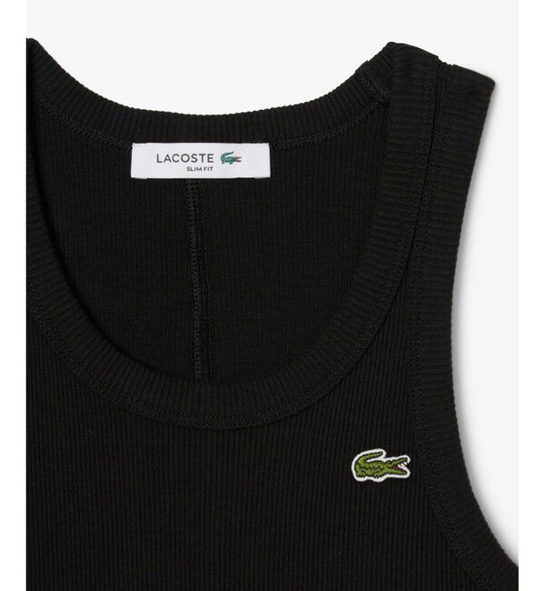 LACOSTE「ワンポイントロゴ エッセンシャルリブニットタンクトップ」|タンクトップ|