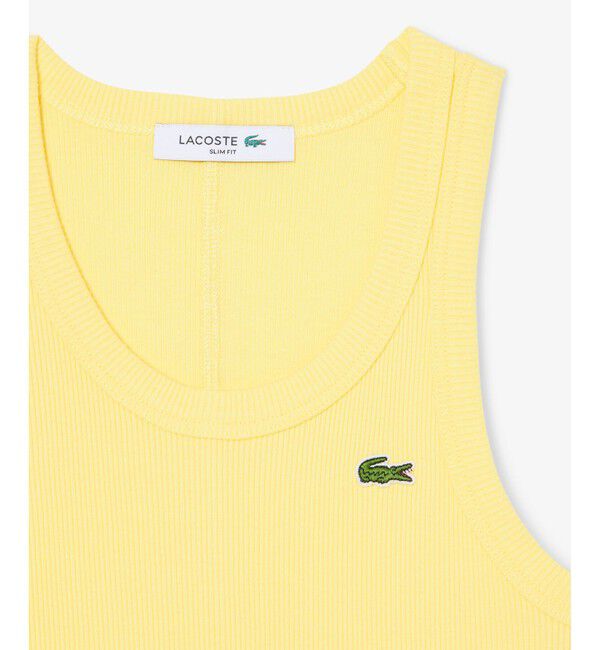 LACOSTE「ワンポイントロゴ エッセンシャルリブニットタンクトップ」|タンクトップ|