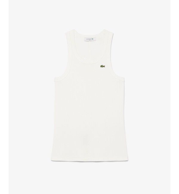 LACOSTE「ワンポイントロゴ エッセンシャルリブニットタンクトップ」|タンクトップ|