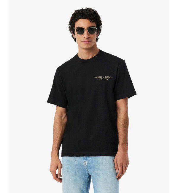 LACOSTE「ルネ・ラコステ シグネチャー&ラケットプリントTシャツ」|Tシャツ・カットソー|ブラック