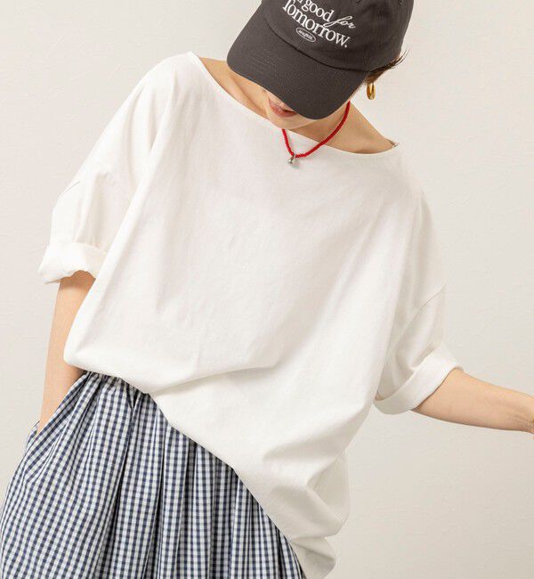 MAQWEL「【MAQWEL/マクウェル】ウォッシャブルバックタックオーバーＴ」|Tシャツ・カットソー|オフホワイト