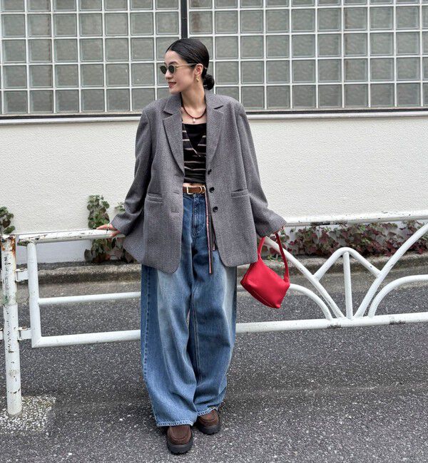 Rie Miller「《4サイズ展開》【RM denim】ルーズワイドデニム」|デニム|