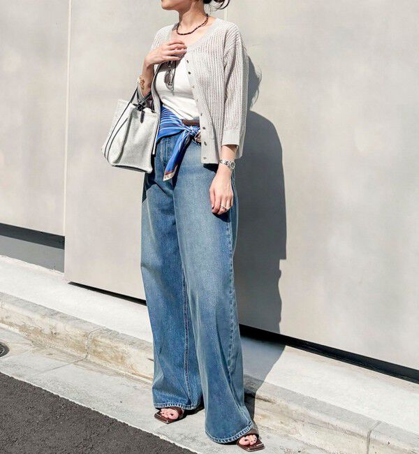 Rie Miller「《4サイズ展開》【RM denim】ルーズワイドデニム」|デニム|