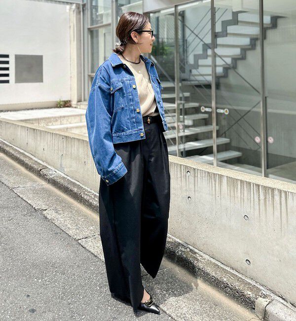 Rie Miller「【RM denim】バックひねりデザインショート丈Gジャン」|デニムジャケット|
