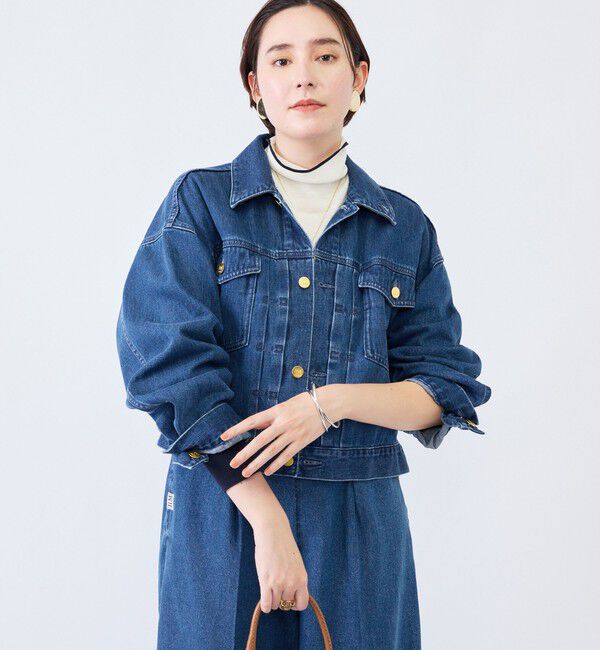 Rie Miller「【RM denim】バックひねりデザインショート丈Gジャン」|デニムジャケット|