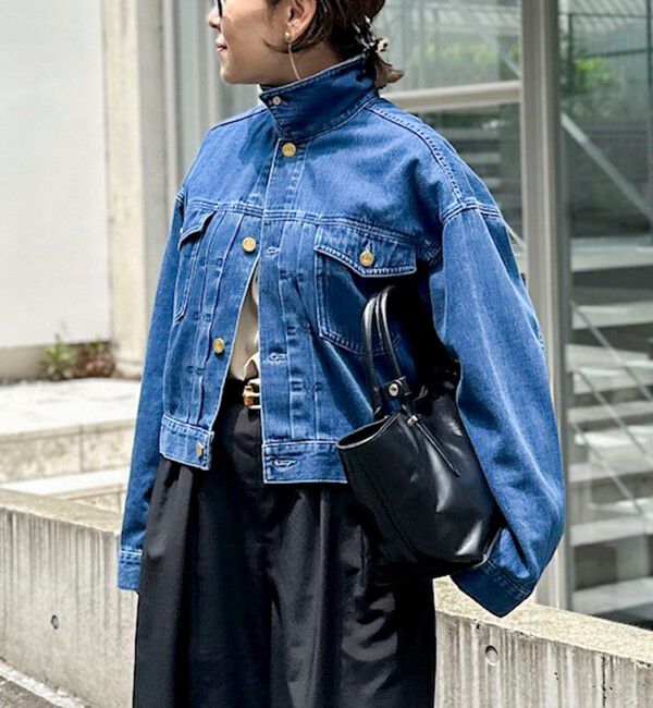 Rie Miller「【RM denim】バックひねりデザインショート丈Gジャン」|デニムジャケット|