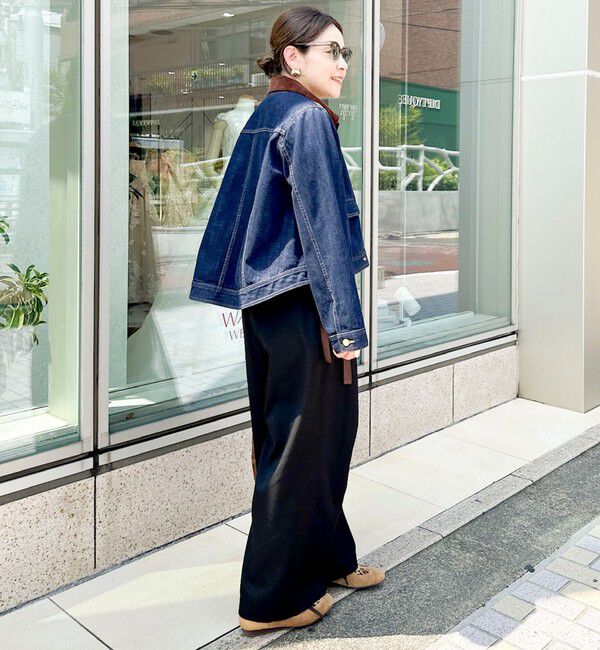 Rie Miller「【RM denim】コーデュロイ襟2WAYフレアショート丈Gジャン」|デニムジャケット|