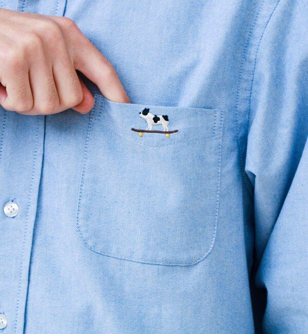 GLOSTER「【フレブル刺繍】ベーシックオックス ボタンダウンシャツ」|シャツ・ブラウス|