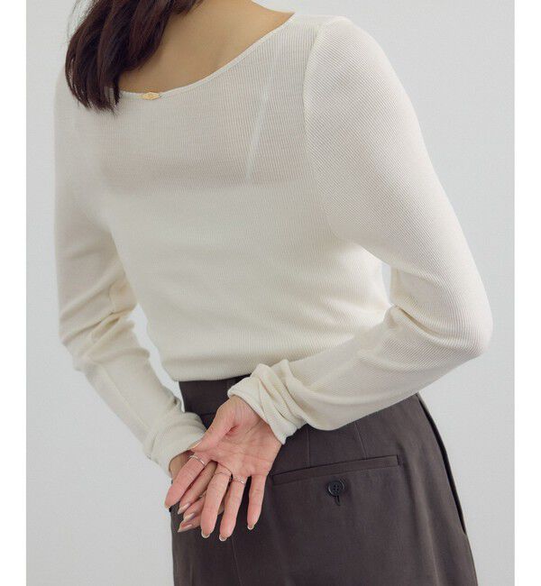 SALON adam et rope'「Hug Silkラウンドネックプルオーバー 3 / 新色追加」|Tシャツ・カットソー|ホワイト(10)